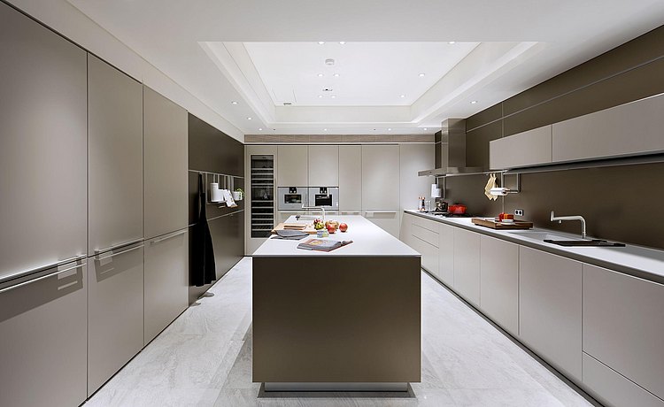 bulthaup kitchen with kitchen island in soft touch lacquer