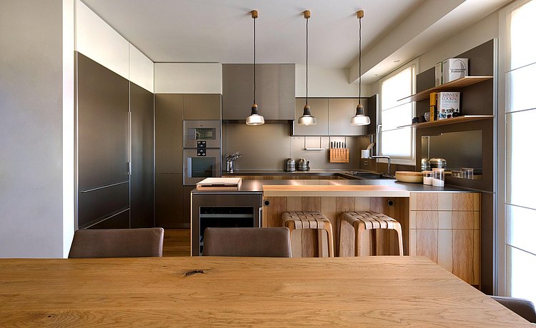 bulthaup kitchen in soft-touch lacquer clay
